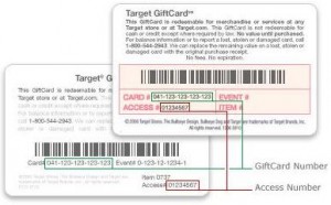 what is target gift card access code