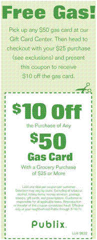 Publix discount gas gift card